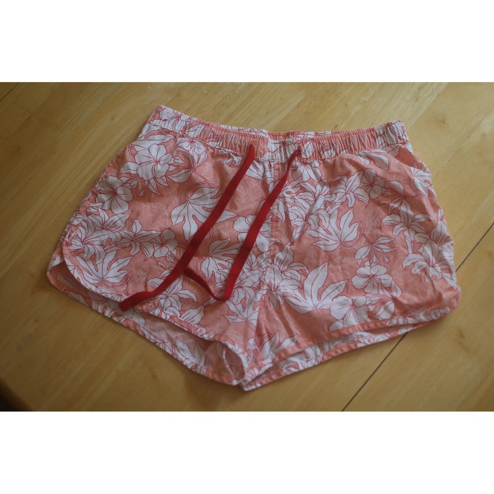 Columbia Womens Floral Board Shorts Coral Pink Hibiscus Swim Shorts Size M